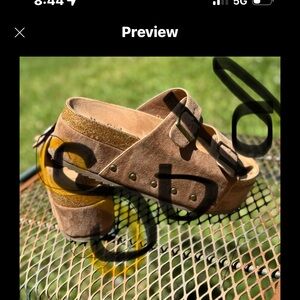 Platform Size 9 Brown Studded Sandals